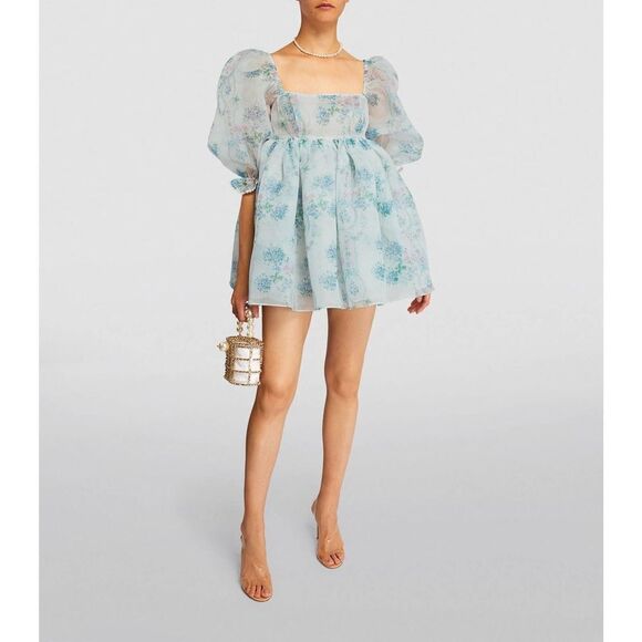 Selkie The Puff Mini Dress floral Print XS - Picture 2 of 13